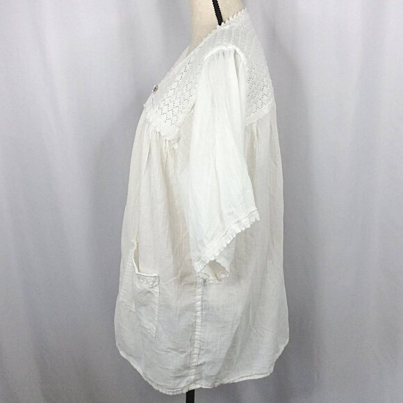 HANDMADE Womens Boho Cardigan White Small / Medium Lace Boho Pockets - Picture 4 of 6